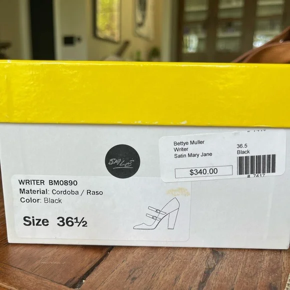 Bettye Muller black satin Mary-Jane heels, Size 36.5 - Picture 2 of 11